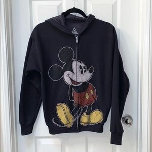 Disney Parks Mickey Mouse Zip Up Jacket Black XL